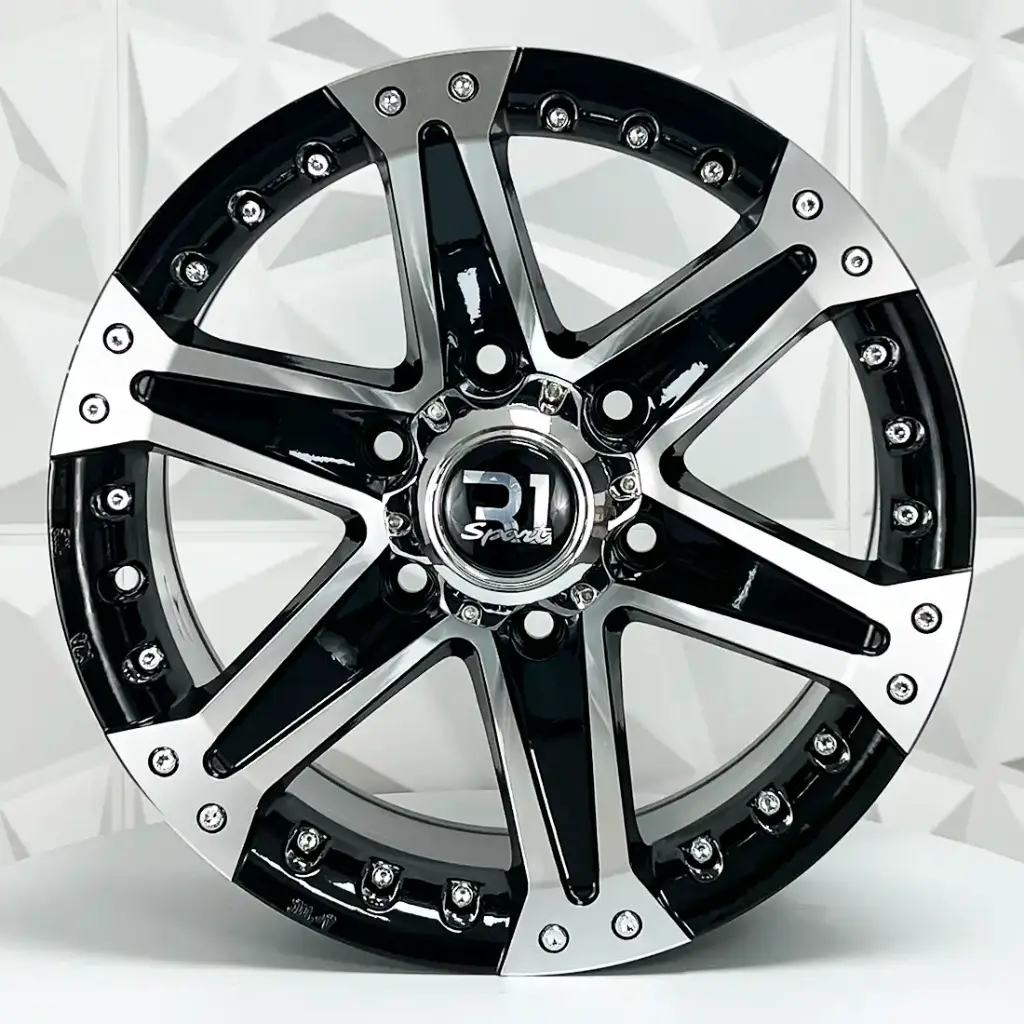 RIN 16X8 6-114.3 R1 SPORT 961 MACHINE BLACK ET0 CB66.1