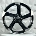 RIN 19X8.5 5-112 R1 SPORT R1397 BLACK MACHINE LIP ET40 CB66.1