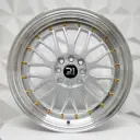 RIN 17X9.5 4-100/114.3 R1 SPORT 7236R BB SILVER MI GOLD RIVETS ET30 CB73.1